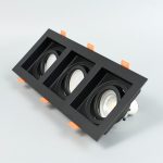 GU10 Chrome Spotlight 3X6W Black+Black 3000k warm white and 6500k white