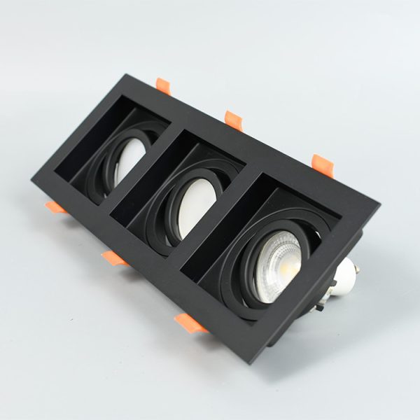 GU10 Chrome Spotlight 3X6W Black+Black 3000k warm white and 6500k white