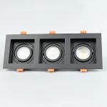 GU10 Chrome Spotlight 3X6W Black+Black 3000k warm white and 6500k white