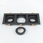 GU10 Chrome Spotlight 3X6W Black+Black 3000k warm white and 6500k white