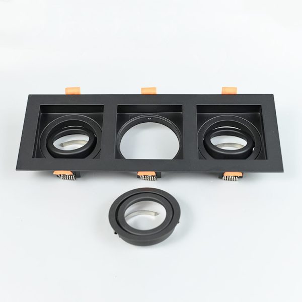 GU10 Chrome Spotlight 3X6W Black+Black 3000k warm white and 6500k white