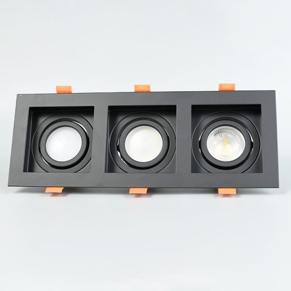 GU10 Chrome Spotlight 3X6W Black+Black 3000k warm white and 6500k white