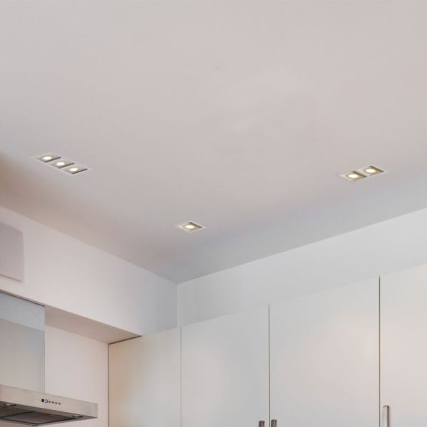 GU10 Chrome Spotlight 3X6W White+White 3000k warm white and 6500k white