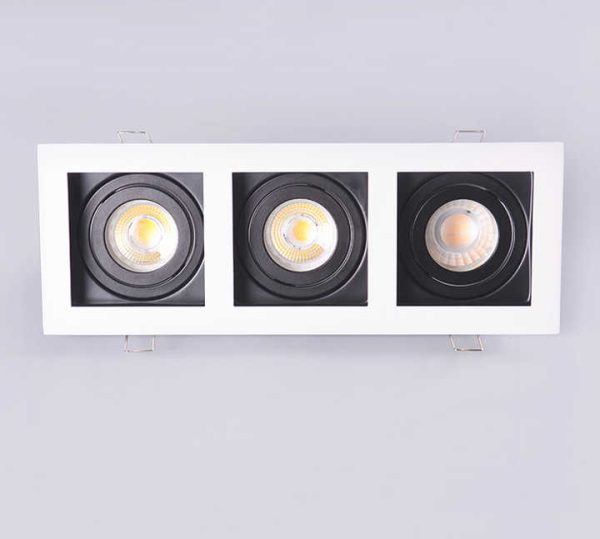 GU10 Chrome Spotlight 3X6W White+Black 3000k warm white and 6500k white