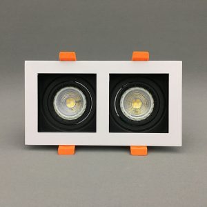 GU10 Chrome Spotlight 2X6W Black+White 3000k warm white and 6500k white