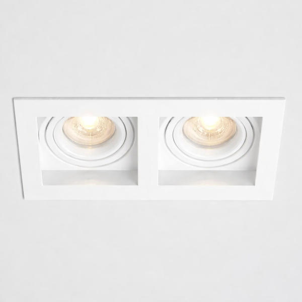 GU10 Chrome Spotlight 2X6W Whit-White 3000k warm white and 6500k white